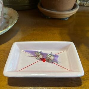 Anthropologie Silver and cream cluster Earrings